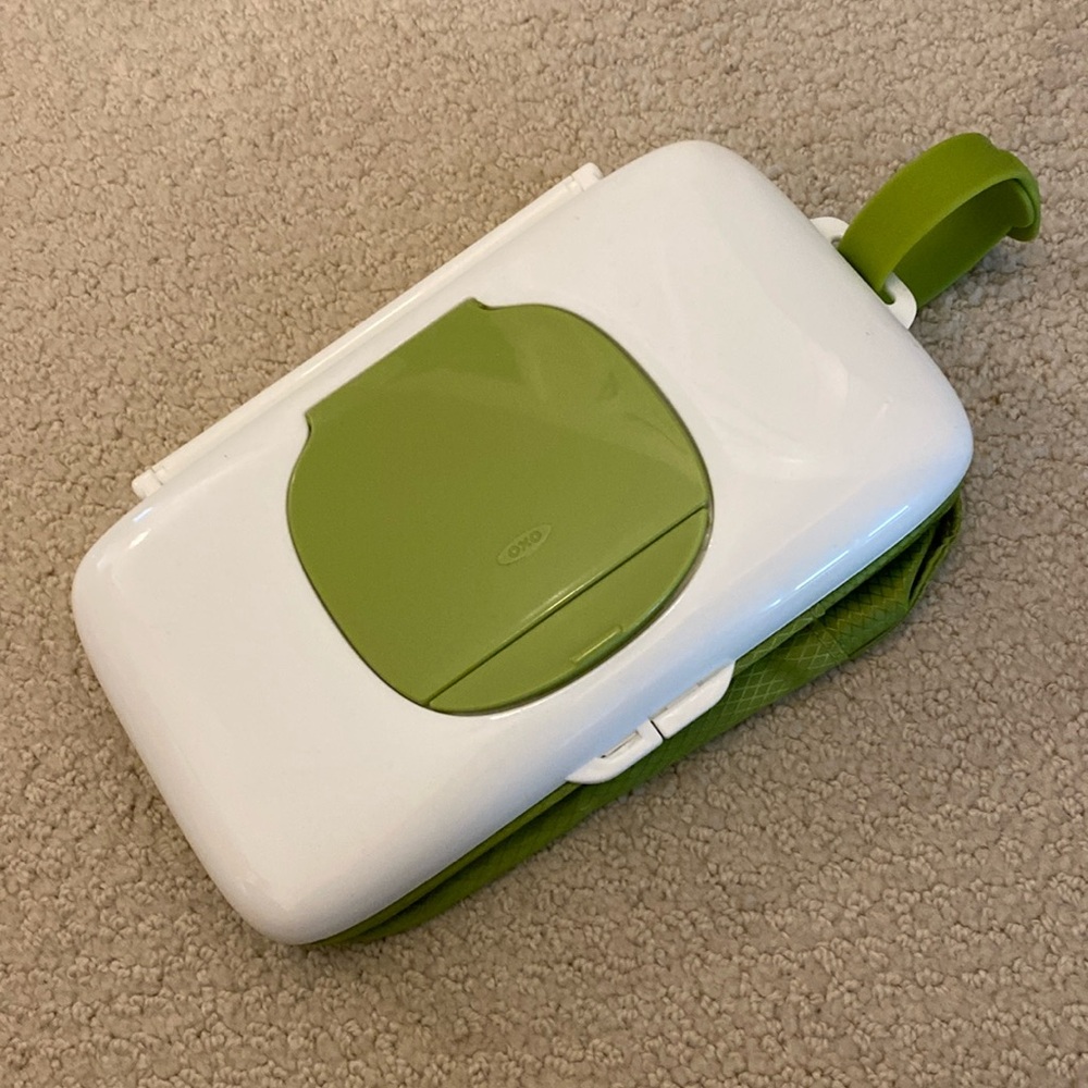 OXO Tot On-the-Go Green Wipes Dispenser with Diaper Pouch